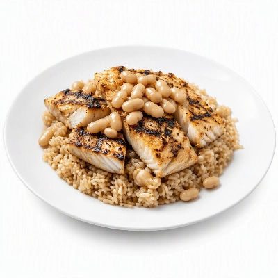 Wahoo's Fish Taco Banzai Bowl Fish Charbroiled Brown Rice White Beans