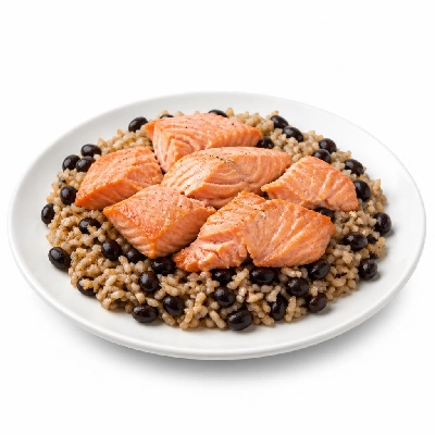 Wahoo's Fish Taco Banzai Bowl Salmon Brown Rice Black Beans