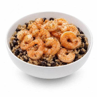 Wahoo's Fish Taco Banzai Bowl Shrimp Brown Rice Black Beans