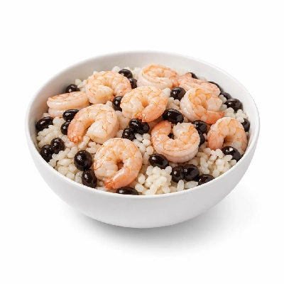 Wahoo's Fish Taco Banzai Bowl Shrimp White Rice Black Beans