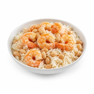 Wahoo's Fish Taco Banzai Bowl Shrimp White Rice White Beans