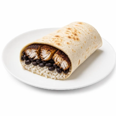 Wahoo's Fish Taco Banzai Burrito Fish Blackened White Rice Black Beans