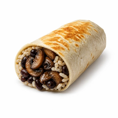 Wahoo's Fish Taco Banzai Burrito Mushrooms White Rice Black Beans