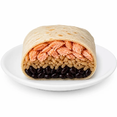 Wahoo's Fish Taco Banzai Burrito Salmon Brown Rice Black Beans