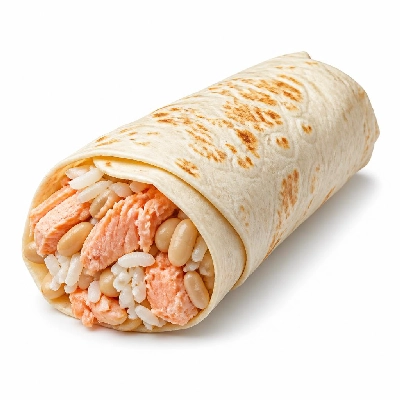 Wahoo's Fish Taco Banzai Burrito Salmon White Rice White Beans