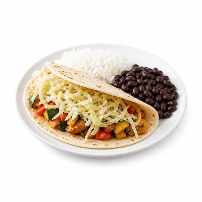 Wahoo's Fish Taco Citrus Slaw Banzai Veggie Taco Side White Rice Black Beans