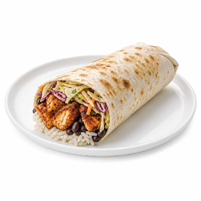 Wahoo's Fish Taco Citrus Slaw Blackened Fish Burrito White Rice Black Beans