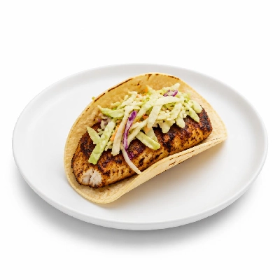 Wahoo's Fish Taco Citrus Slaw Blackened Fish Taco Side White Rice Black Beans