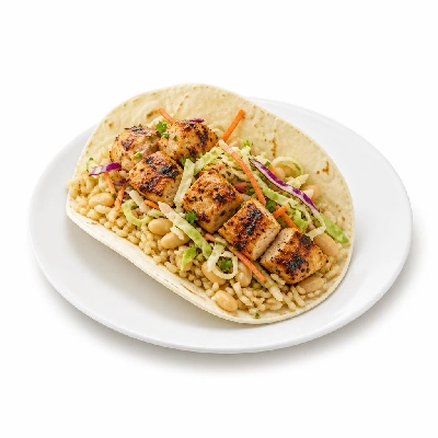 Wahoo's Fish Taco Citrus Slaw Charbroiled Chicken Taco Side Brown Rice White Beans