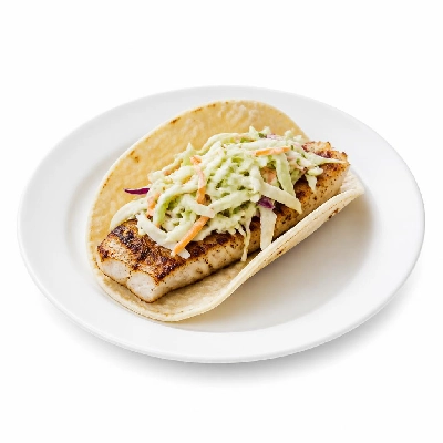 Wahoo's Fish Taco Citrus Slaw Charbroiled Fish Taco Side Brown Rice White Beans