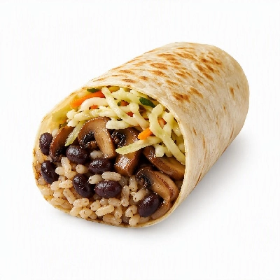 Wahoo's Fish Taco Citrus Slaw Mushrooms Burrito Brown Rice Black Beans