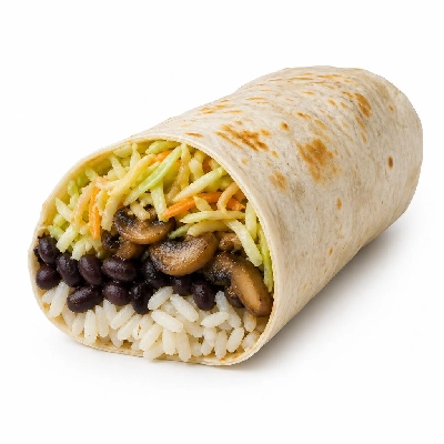 Wahoo's Fish Taco Citrus Slaw Mushrooms Burrito White Rice Black Beans