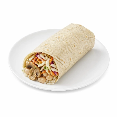 Wahoo's Fish Taco Citrus Slaw Mushrooms Burrito White Rice White Beans