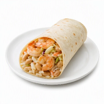 Wahoo's Fish Taco Citrus Slaw Shrimp Burrito White Rice White Beans