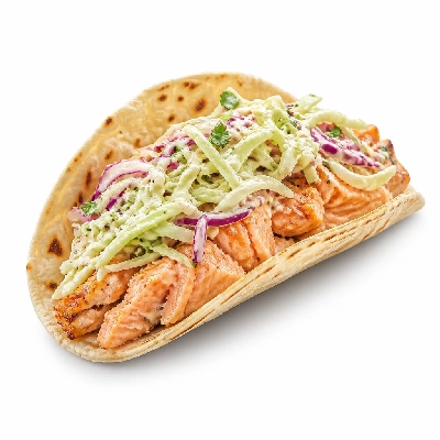 Wahoo's Fish Taco Citrus Slaw Taco Salmon