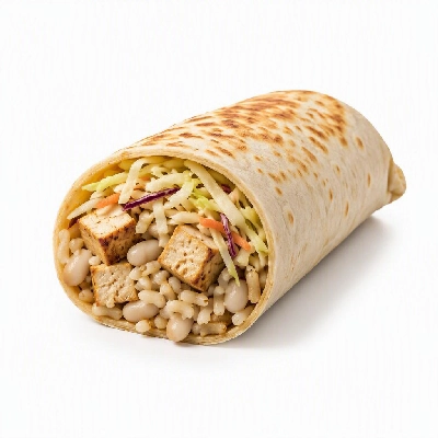 Wahoo's Fish Taco Citrus Slaw Tofu Burrito Brown Rice White Beans