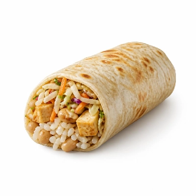 Wahoo's Fish Taco Citrus Slaw Tofu Burrito White Rice White Beans