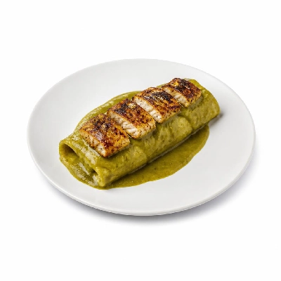 Wahoo's Fish Taco Enchilada Green Fish Blackened