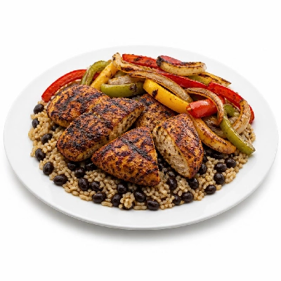 Wahoo's Fish Taco Fajita Veggie Bowl Blackened Chicken Brown Rice Black Beans
