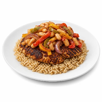 Wahoo's Fish Taco Fajita Veggie Bowl Blackened Chicken Brown Rice White Beans