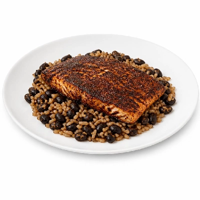 Wahoo's Fish Taco Fajita Veggie Bowl Blackened Fish Brown Rice Black Beans