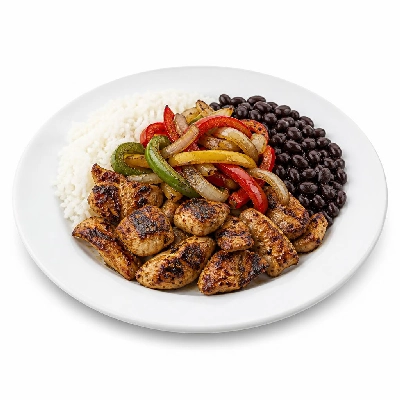 Wahoo's Fish Taco Fajita Veggie Bowl Charbroiled Chicken White Rice Black Beans