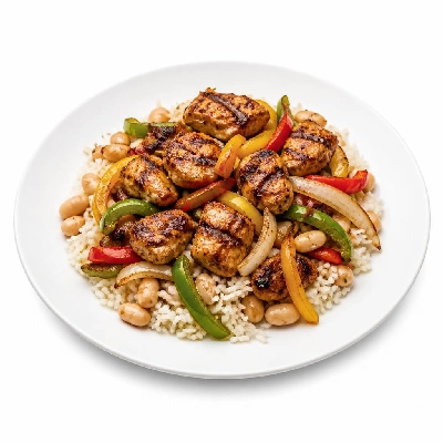 Wahoo's Fish Taco Fajita Veggie Bowl Charbroiled Chicken White Rice White Beans