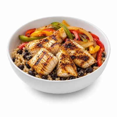 Wahoo's Fish Taco Fajita Veggie Bowl Charbroiled Fish Brown Rice Black Beans