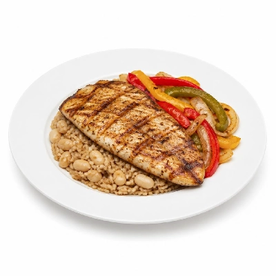 Wahoo's Fish Taco Fajita Veggie Bowl Charbroiled Fish Brown Rice White Beans