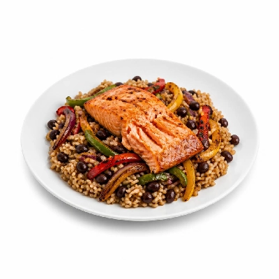 Wahoo's Fish Taco Fajita Veggie Bowl Salmon Brown Rice Black Beans