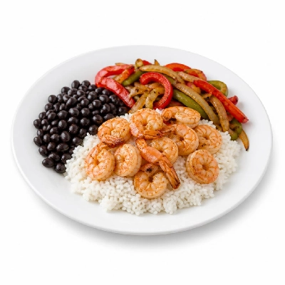 Wahoo's Fish Taco Fajita Veggie Bowl Shrimp White Rice Black Beans