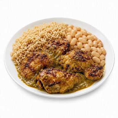 Wahoo's Fish Taco Green Enchilada Blackened Chicken Side Brown Rice White Beans