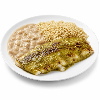Wahoo's Fish Taco Green Enchilada Charbroiled Fish Side Brown Rice White Beans