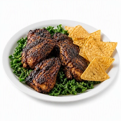 Wahoo's Fish Taco Kale Kai Salad Chicken Blackened with Chips