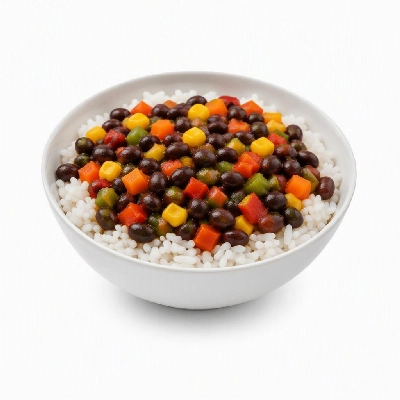 Wahoo's Fish Taco Kid's Bowl Banzai Veggie White Rice Black Beans