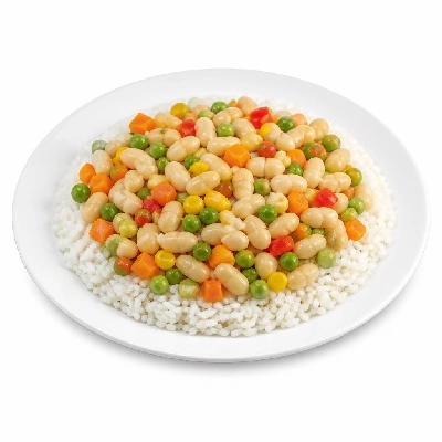 Wahoo's Fish Taco Kid's Bowl Banzai Veggie White Rice White Beans