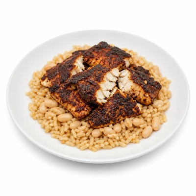 Wahoo's Fish Taco Kid's Bowl Fish Blackened Brown Rice White Beans