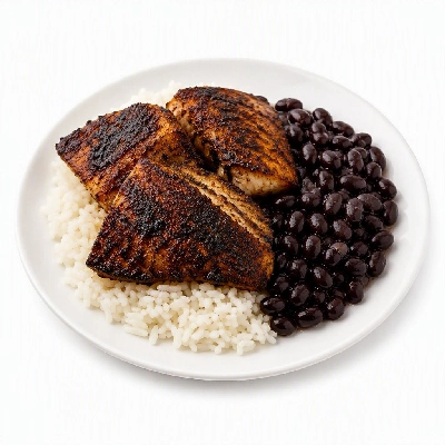 Wahoo's Fish Taco Kid's Bowl Fish Blackened White Rice Black Beans