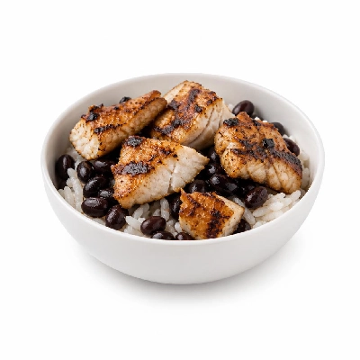 Wahoo's Fish Taco Kid's Bowl Fish Charbroiled White Rice Black Beans