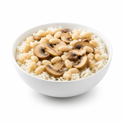 Wahoo's Fish Taco Kid's Bowl Mushrooms White Rice White Beans