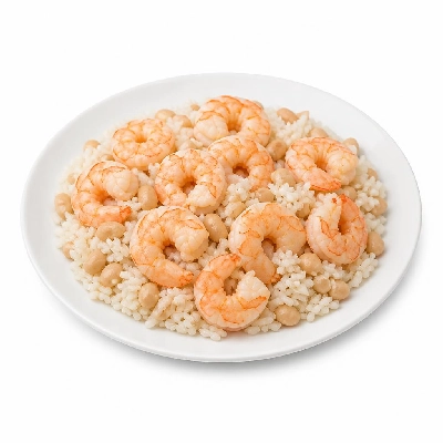 Wahoo's Fish Taco Kid's Bowl Shrimp White Rice White Beans
