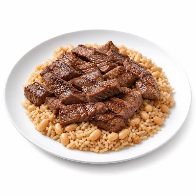 Wahoo's Fish Taco Maui Steak Bowl Brown Rice White Beans