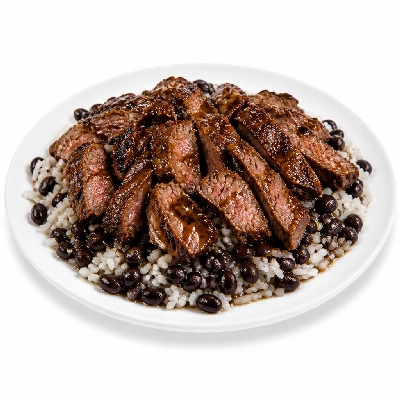 Wahoo's Fish Taco Maui Steak Bowl White Rice Black Beans
