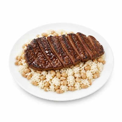 Wahoo's Fish Taco Maui Steak Bowl White Rice White Beans