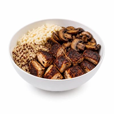 Wahoo's Fish Taco Protein Bowl Blackened Chicken & Mushrooms