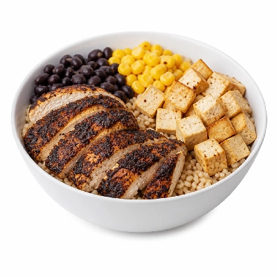 Wahoo's Fish Taco Protein Bowl Blackened Chicken & Tofu