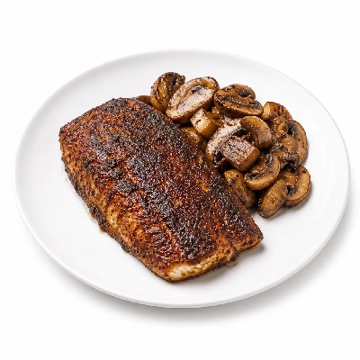 Wahoo's Fish Taco Protein Bowl Blackened Fish & Mushrooms