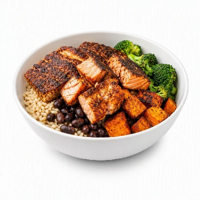Wahoo's Fish Taco Protein Bowl Blackened Fish & Salmon