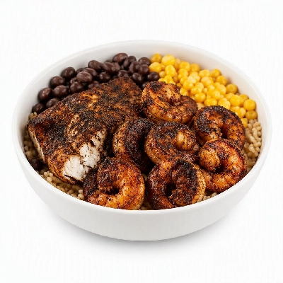 Wahoo's Fish Taco Protein Bowl Blackened Fish & Shrimp