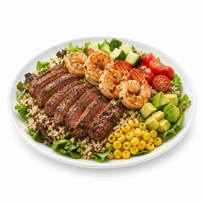 Wahoo's Fish Taco Protein Bowl Carne Asada & Shrimp